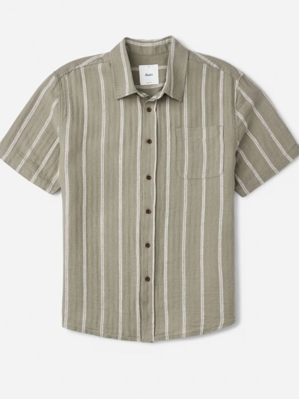 Katin Men's Allen Short Sleeve Button Down - NWOT - L - Gray/green